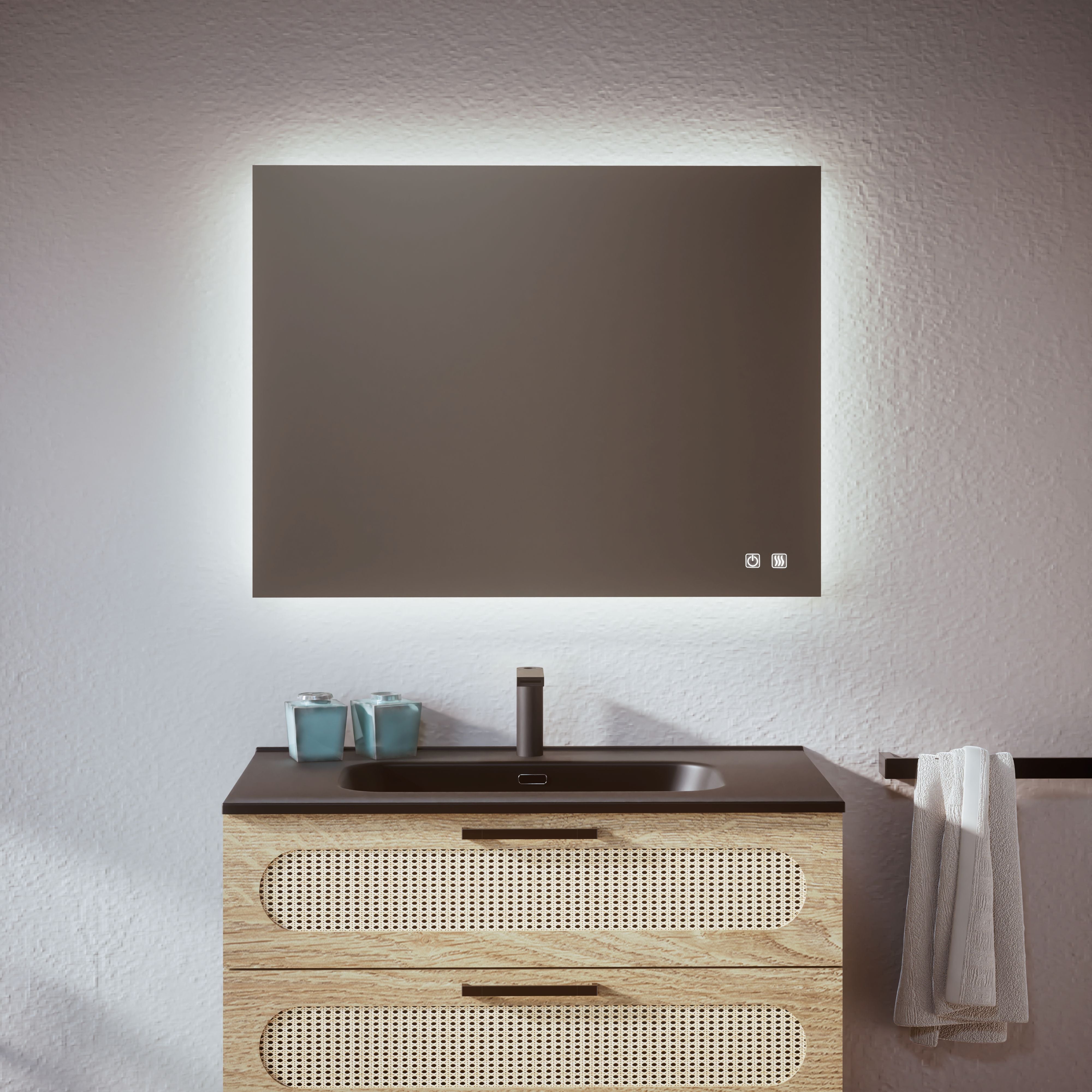 Espelho Bluetooth 90x70cm Feel Your Bath, LED regulável, toque tátil, anti-vapor e desligamento automático - 3