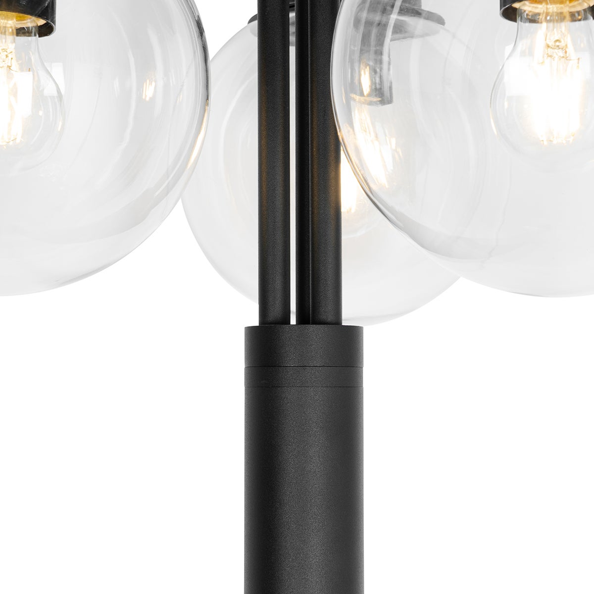 Qazqa moderno lanterne da esterno per giardino - Sfera - nero, max. 40w, compatibile con lampadines LED, e27, 200cm, IP44, a 3 - 5