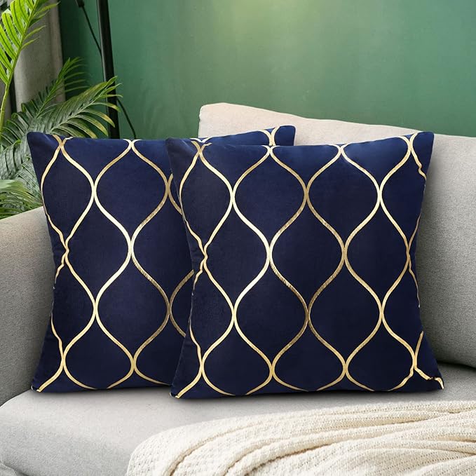 Housse de coussin bleu marine main image 0