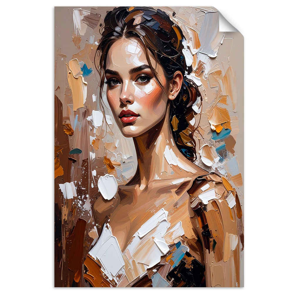 Naklejka na ścianę, Portret Kobiety Styl Glamour 100x150