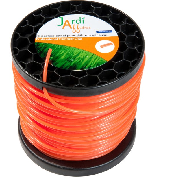 Fil Débroussailleuse 3.0mm X 67m Twist Carré Nylon Robuste - Ligne Coupe Herbe