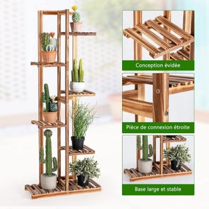 Étagère à Plantes 6 Niveaux En Métal Doré - Support Pour Pots, Décoration Intérieur/Balcon