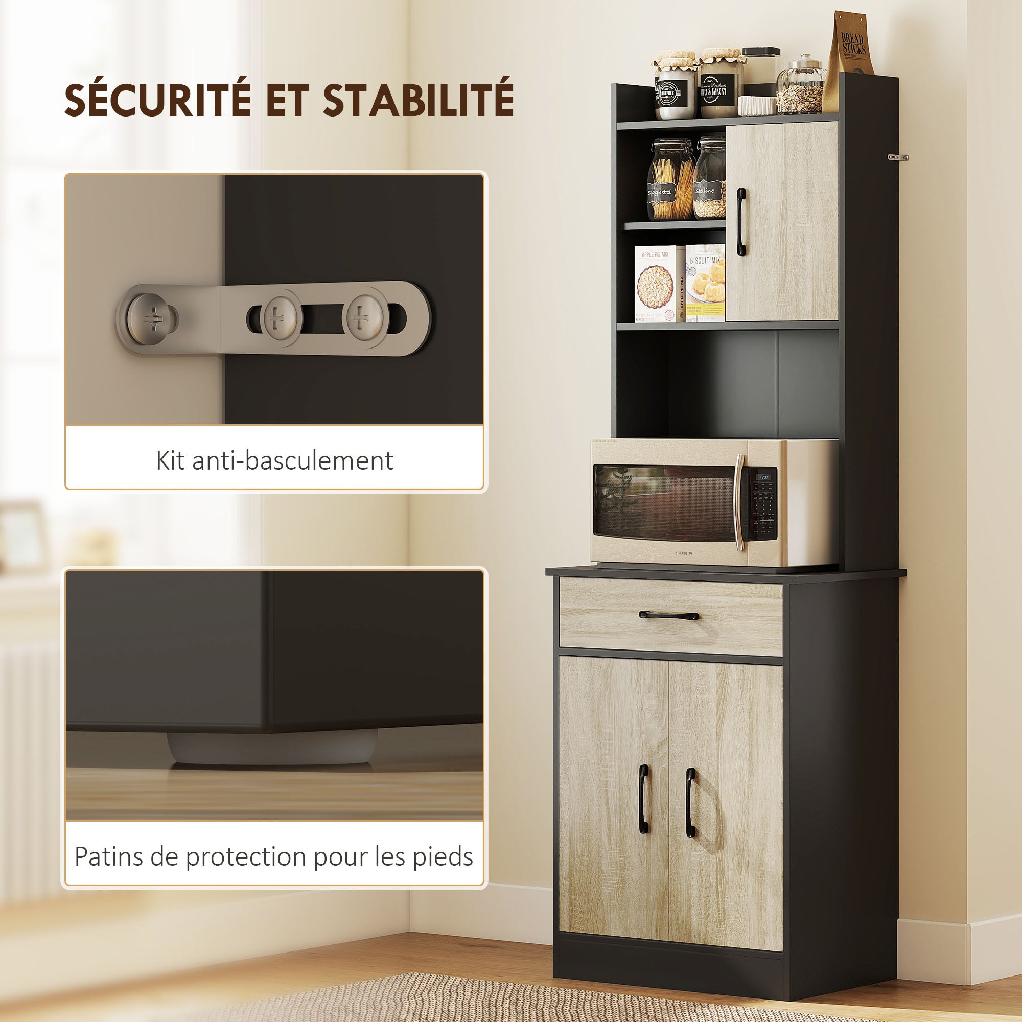 Armoire de cuisine Panneau de particules HOMCOM - 5
