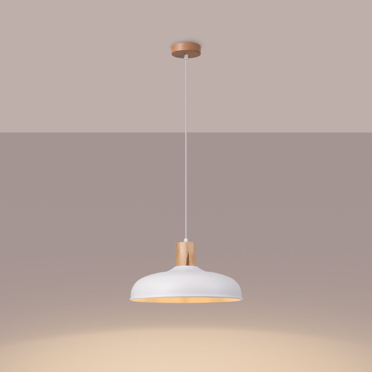 Lampa wisząca VELTURE biała LED 3000K - 38x38x120cm Sollux