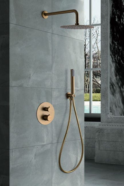 Grifo Ducha Negro IMEX Ducha Empotrada Negra Monomando Kit De