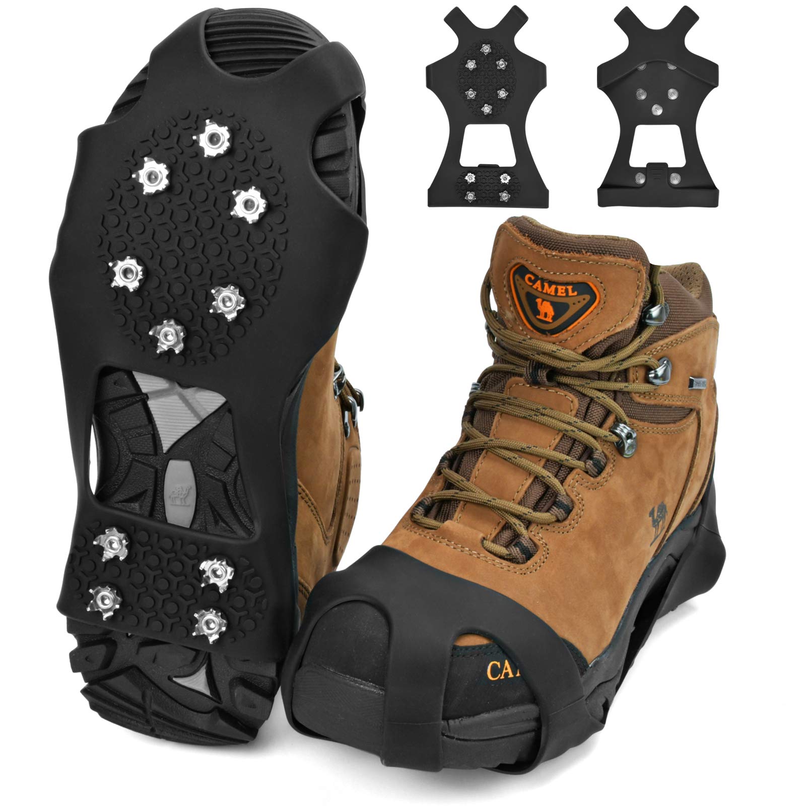 Crampons Antidérapants Pour Chaussures - Lot, 10 Pointes, Pour Neige Et Glace, Randonnée Hiver