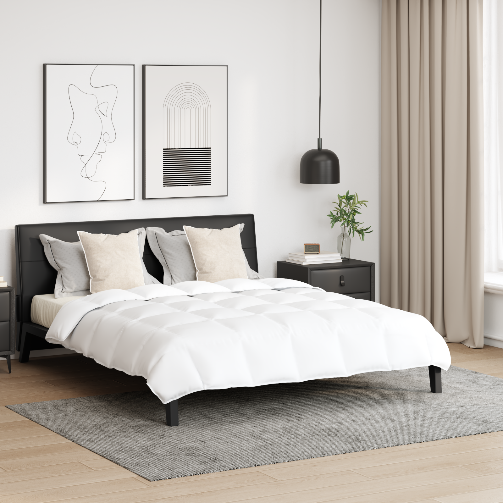Couette Autre avec oreiller 3 pcs | Duvet Blanc 260 x 220 cm Bas - 2
