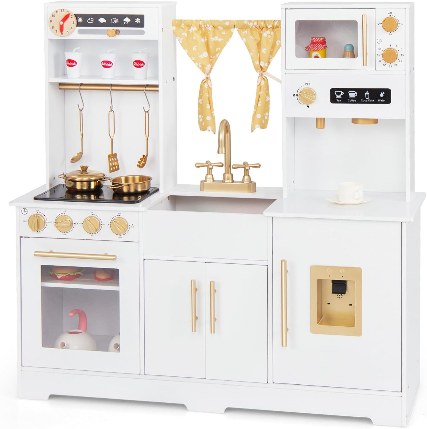Costway Cuisine Enfant en Bois avec Hotte, Lumières et Sons au meilleur prix sur Costway Cuisine Enfant en Bois avec Hotte, Lumières et Sons au meilleur prix sur