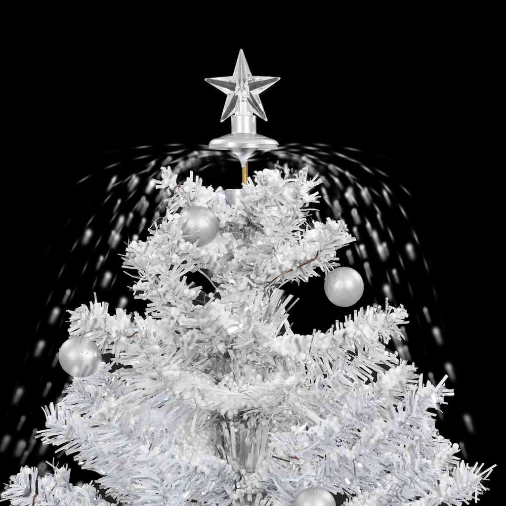 Maison Exclusive - Albero di Natale con Neve e Base a Ombrellone Bianco 75 cm - 7