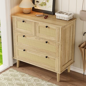 Commode 4 tiroirs - HOMCOM - haute brillance - fermeture douce et silencieuse - panneau de particules - 55 x 34 x 80 cm - gris - Maison