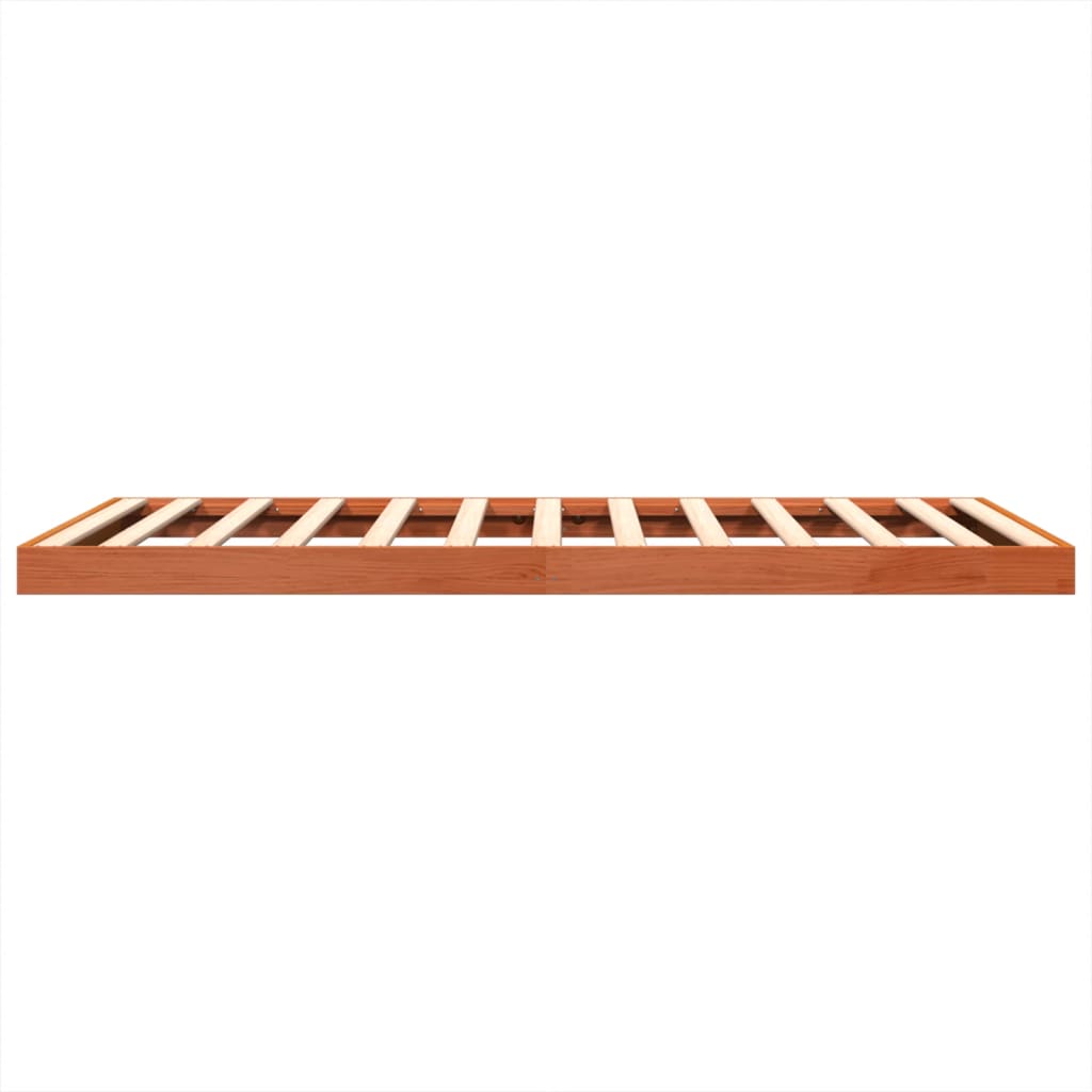 Cadre de lit sans matelas cire marron 140x190cm bois pin massif - 6