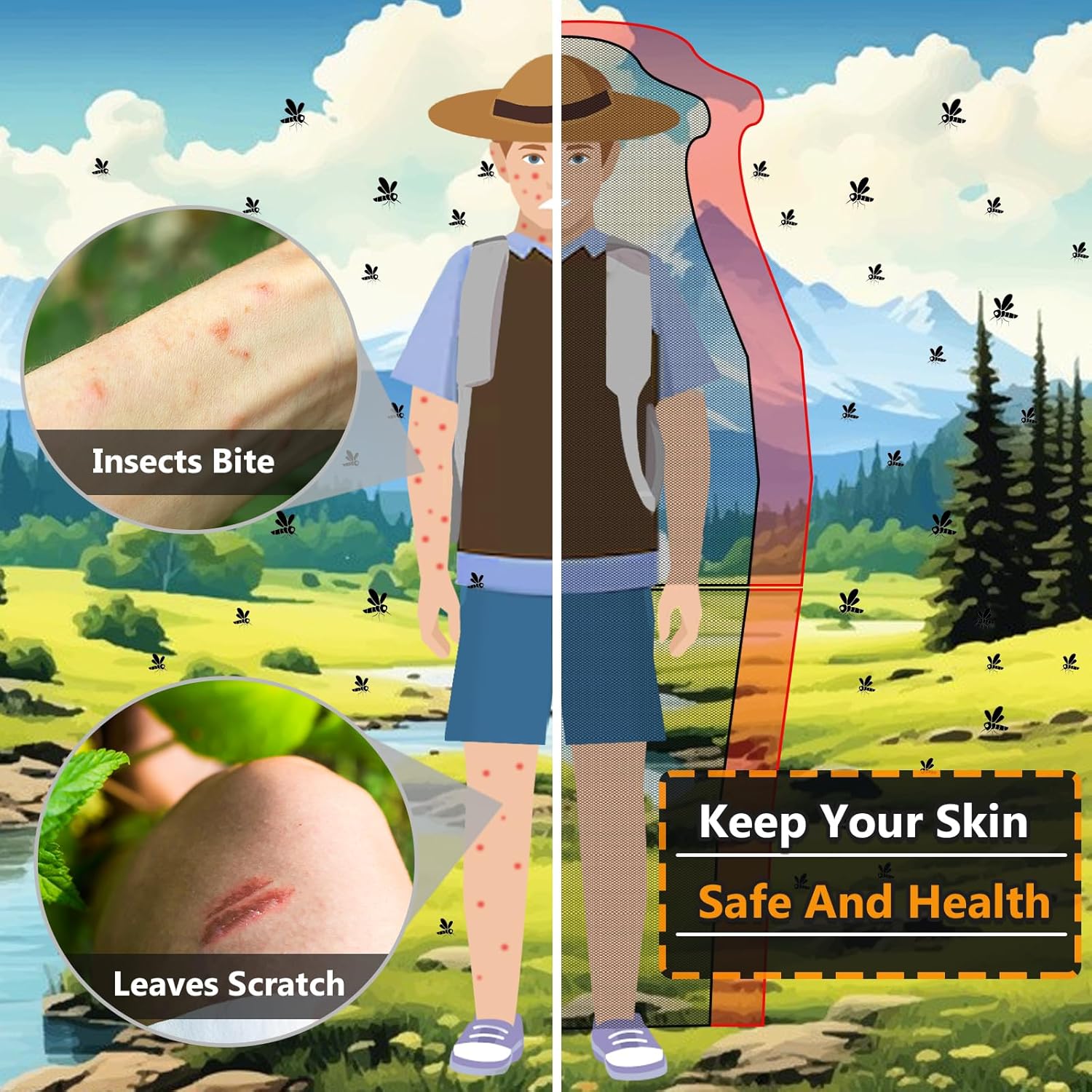 Tenue de Protection Contre les Moustiques, Pantalon et Veste en Maille pour Insectes avec Capuche - 2