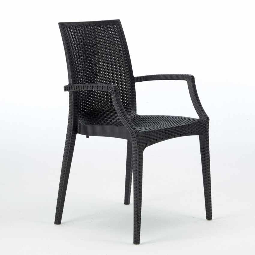 Mesa Cuadrada Negra 90x90 cm y 4 Sillas De Colores Bistrot Arm Passion - 4