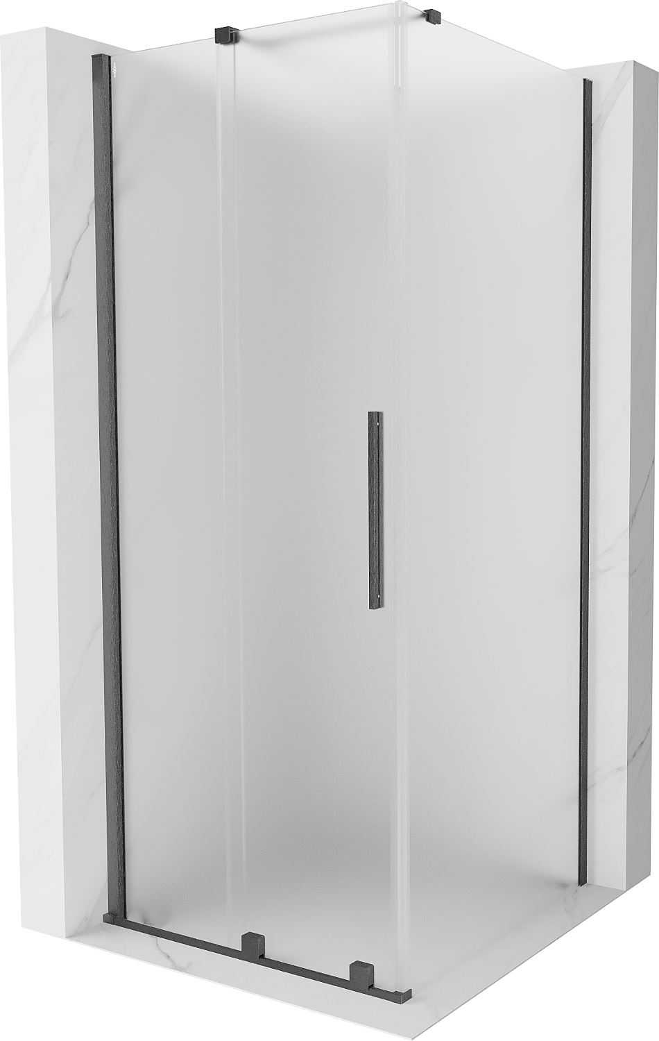 Mexen Velar kabina prysznicowa rozsuwana 90 x 90 cm, szron, gun gray szczotkowany - 871-090-090-31-66