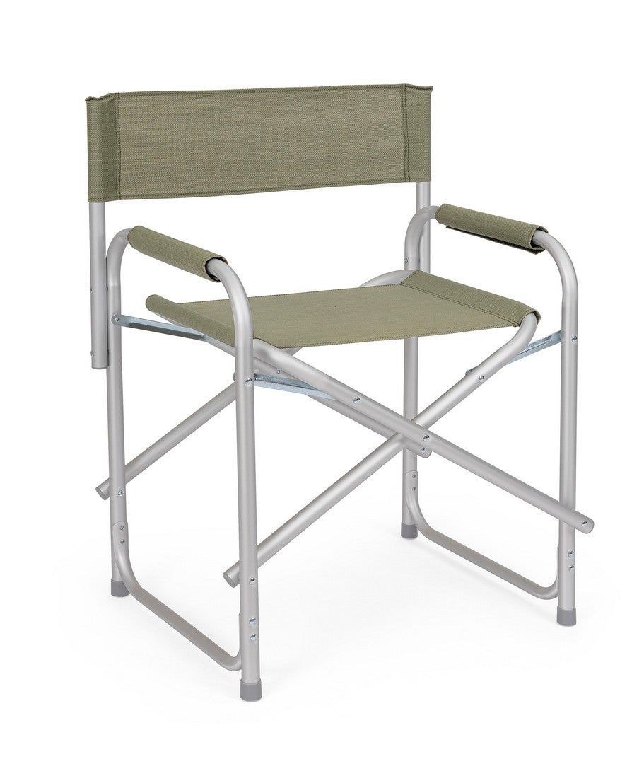Zestaw 2 krzeseł reżyserskich do użytku na zewnątrz z anodowanego aluminium i tkaniny tekstylnej, kolor zielony