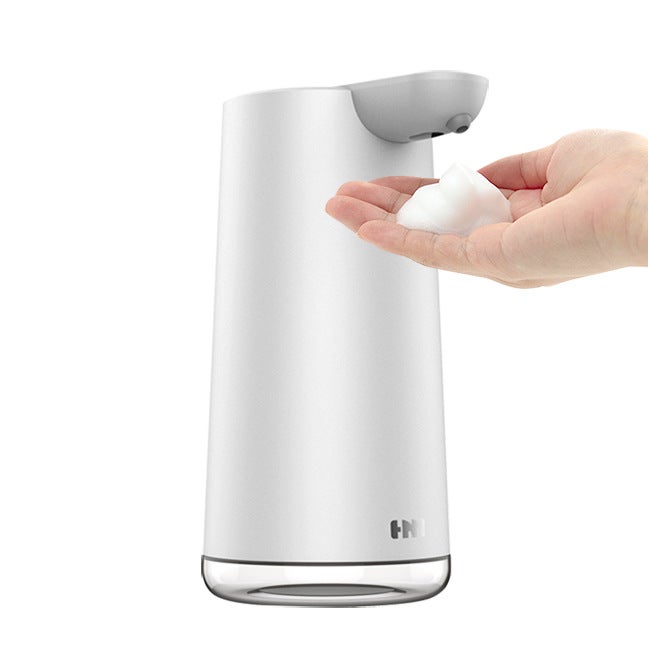 Automatyczny dozownik mydła, wodoodporny IPX7, bezdotykowy dozownik mydła z magnetycznym ładowaniem, 350 ml (biały)