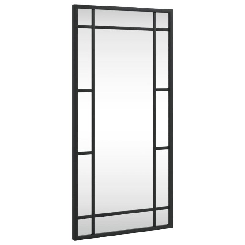 Miroir mural noir 30x60 cm rectangulaire fer - 2
