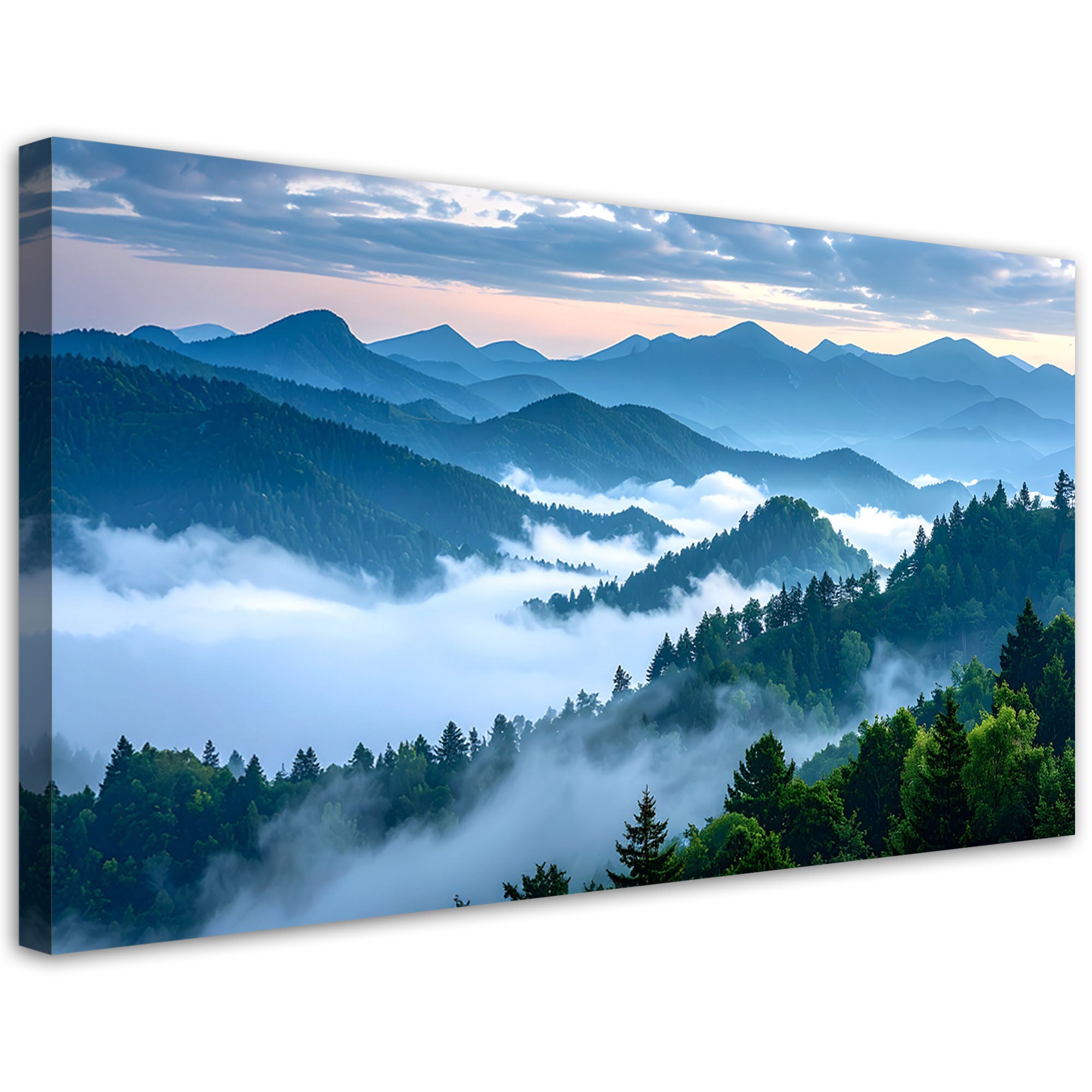 Obraz do salonu sypialni biura, Las góry we mgle krajobraz 120x60