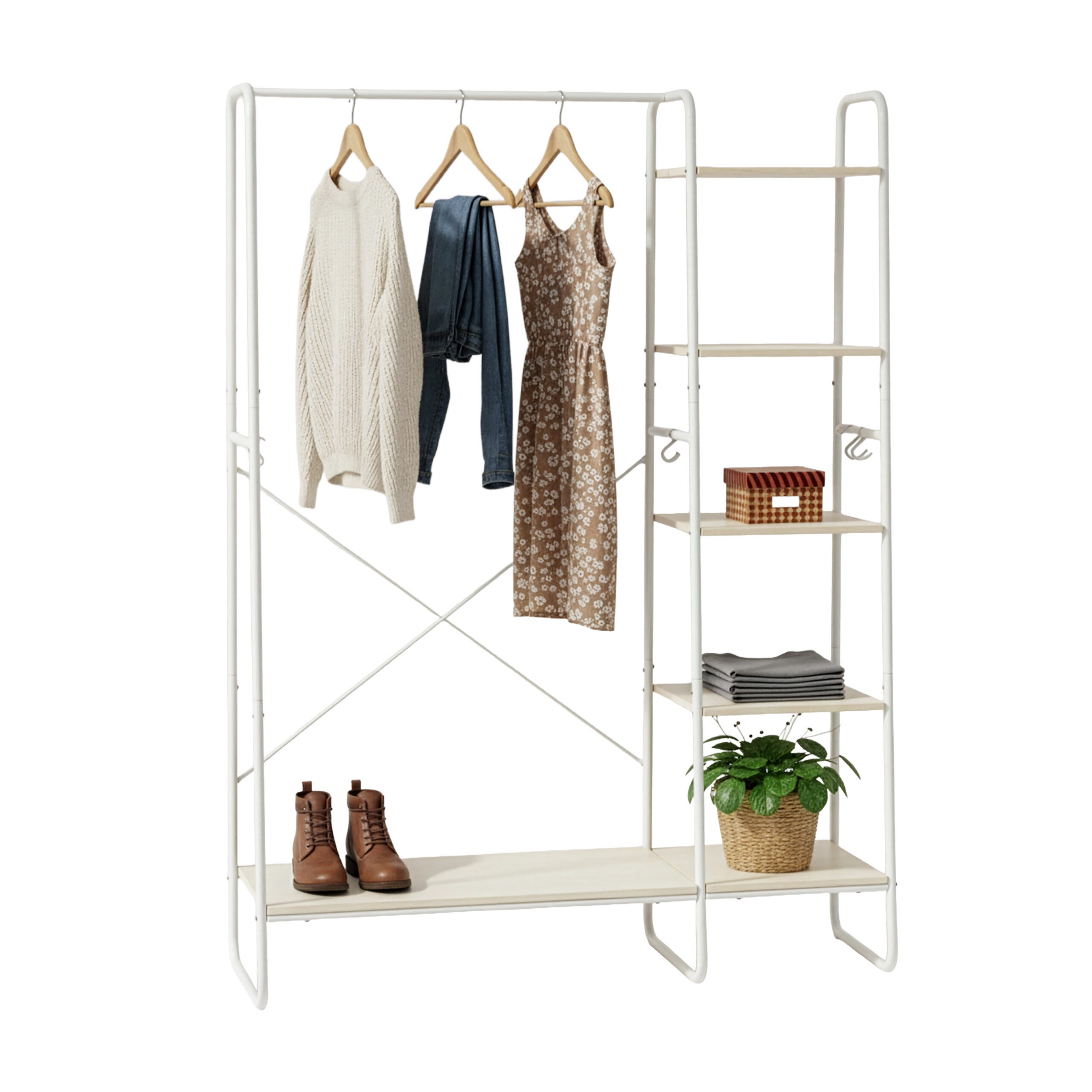 Relaxdays Garde Robe Enfants, HxLxP: 120x90x48 cm, Tringle à vêtements Relaxdays Garde Robe Enfants, HxLxP: 120x90x48 cm, Tringle à vêtements