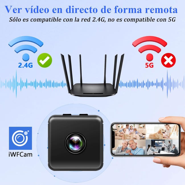 Mini Telecamera WiFi Spia 1080P, Per Interni/esterni, Con Visione Notturna E Rilevamento Movimento, App Per Auto/casa/bambini