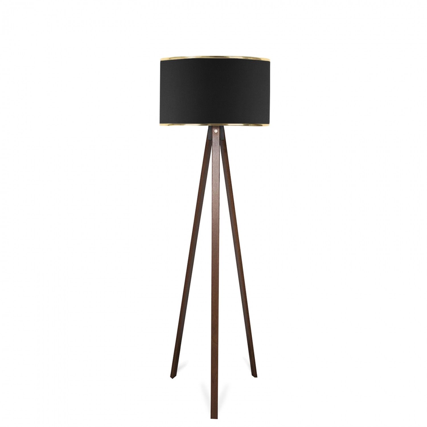 Lampadaire Trépied En Bois – Finition Marron, Style Marin, Reproduction – Neuf, Choix Prise EU