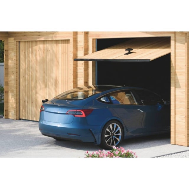 Porta de garagem de madeira – Lâminas de 16 mm – Fechadura com parafusos – PG3655B Foresta