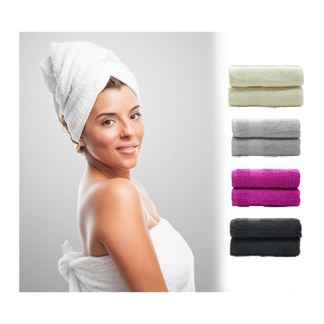Conjunto com 6 Toalhas de Banho Grandes – 70x130cm (Cor Bege) - 6