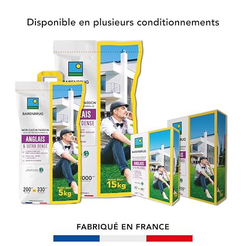BARENBRUG - Gazon Anglais et Ultra dense - Aspect Prestigieux Parcs Anglais - Tapis Dense Effet velours - Densité Extrême - 15KG - 6