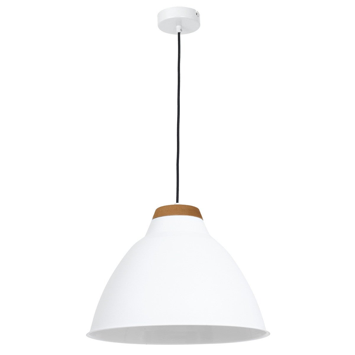 Lampa wisząca Skal biały matowa-jasne drewno 1xE27x15W wym: 90 x 40 x 40 cm metal Luminex