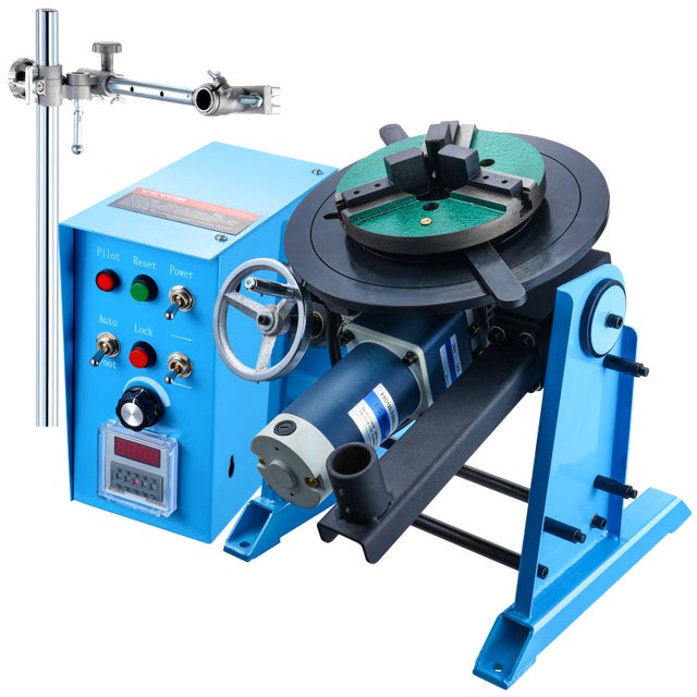 Positionneur de soudage rotatif 50 kg,VEVOR table tournante de positionnement 0-90 ° 0,5-6 tr/min 120 W,mandrin de tour à 3 mâchoires 315 mm support