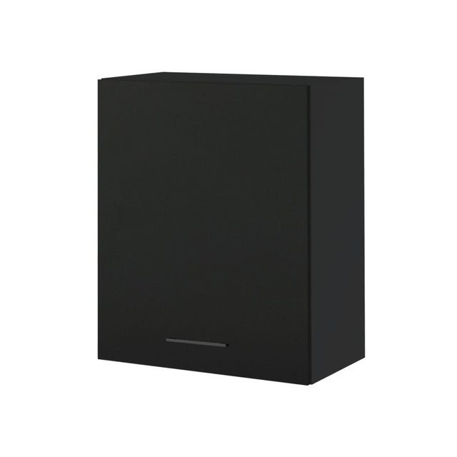 Cuisineandcie - Meuble haut de cuisine Lovia noir Mat 1 porte L 60 cm