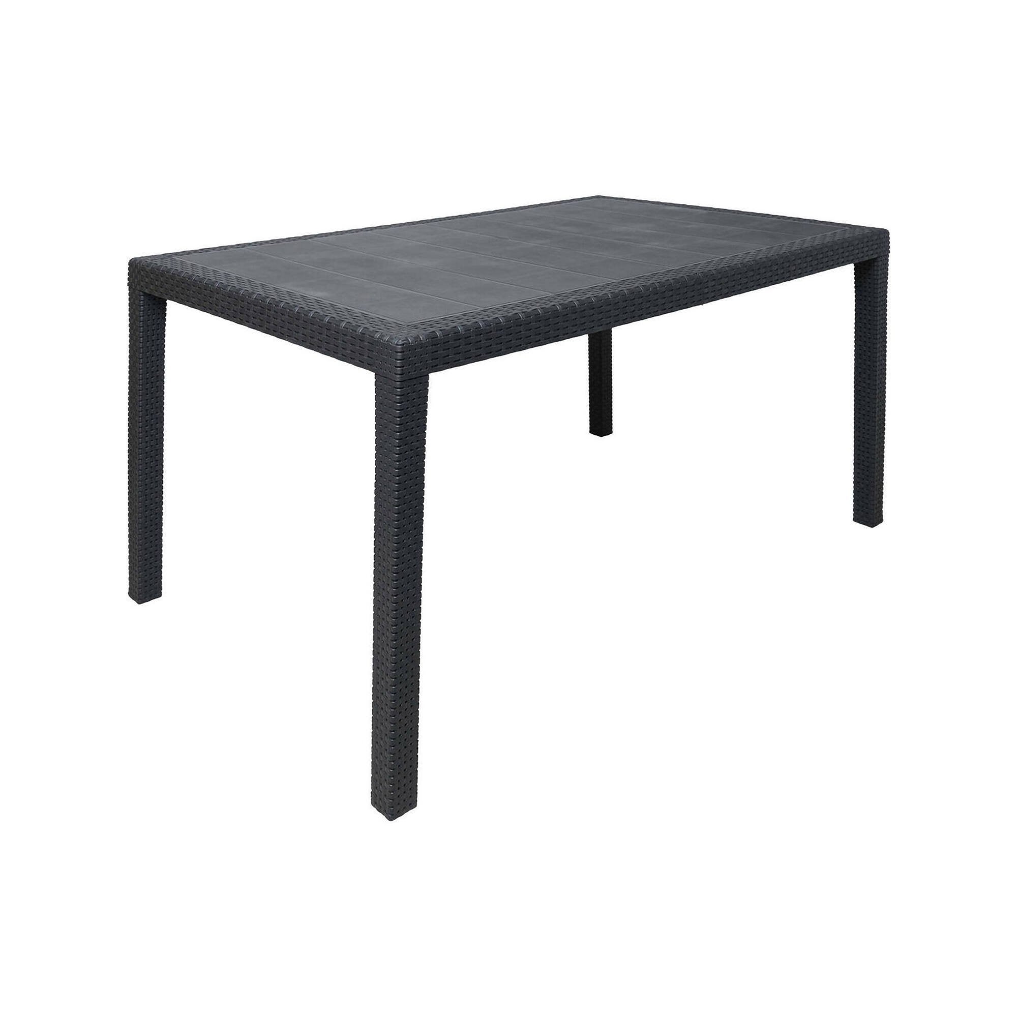 Dmora - Table D'extérieur Vasto, Étagère à Manger Rectangulaire, Table De Jardin Polyvalente Intérieure Et Extérieure, 100% Made In Italy, 138x78h72 Cm, Anthracite