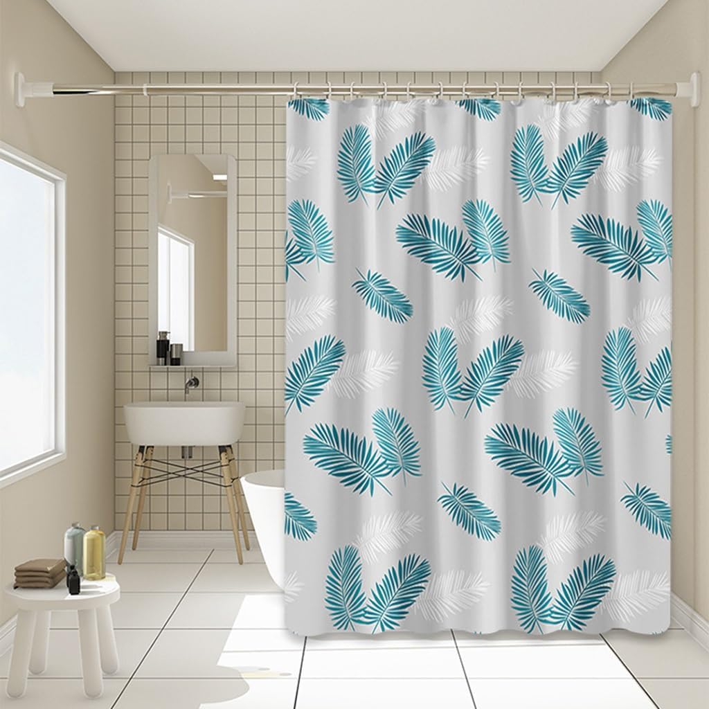 Offerta Tenda Doccia 240x200 Foglie Verdi | Tessuto Forte Impermeabile