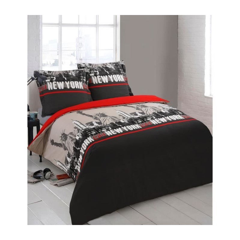 VISION Parure de couette NEW YORK ROUGE 220x240 - Achat & prix VISION Parure de couette NEW YORK ROUGE 220x240 - Achat & prix