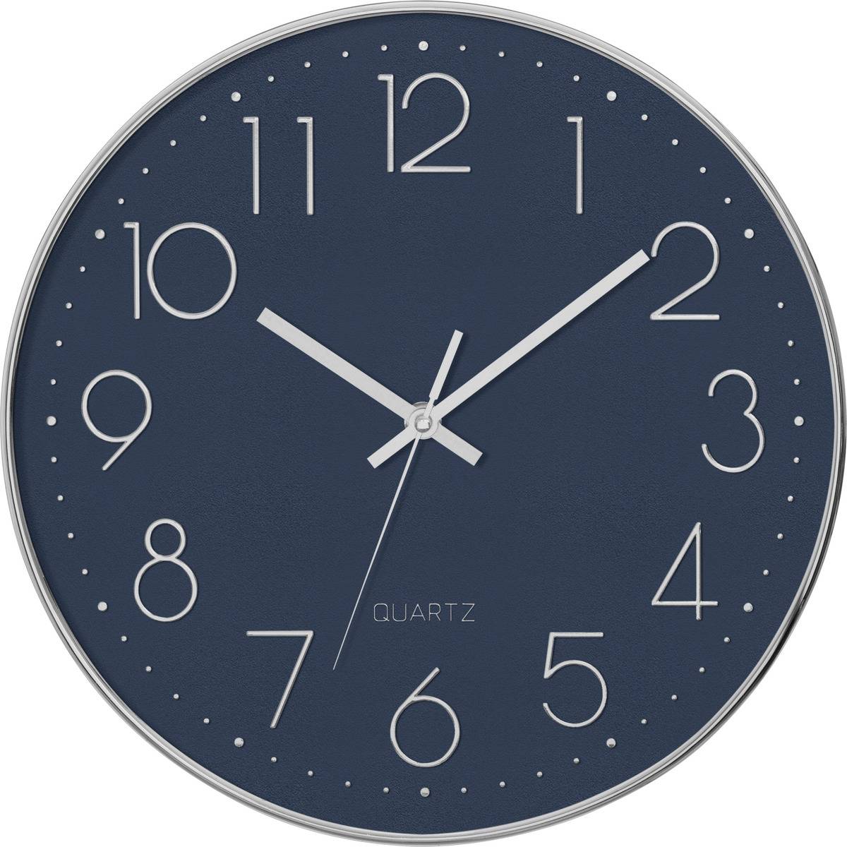 Orologio Da Parete Silenzioso Atmosphera - Contorno Argento 30 Cm, Design 3D