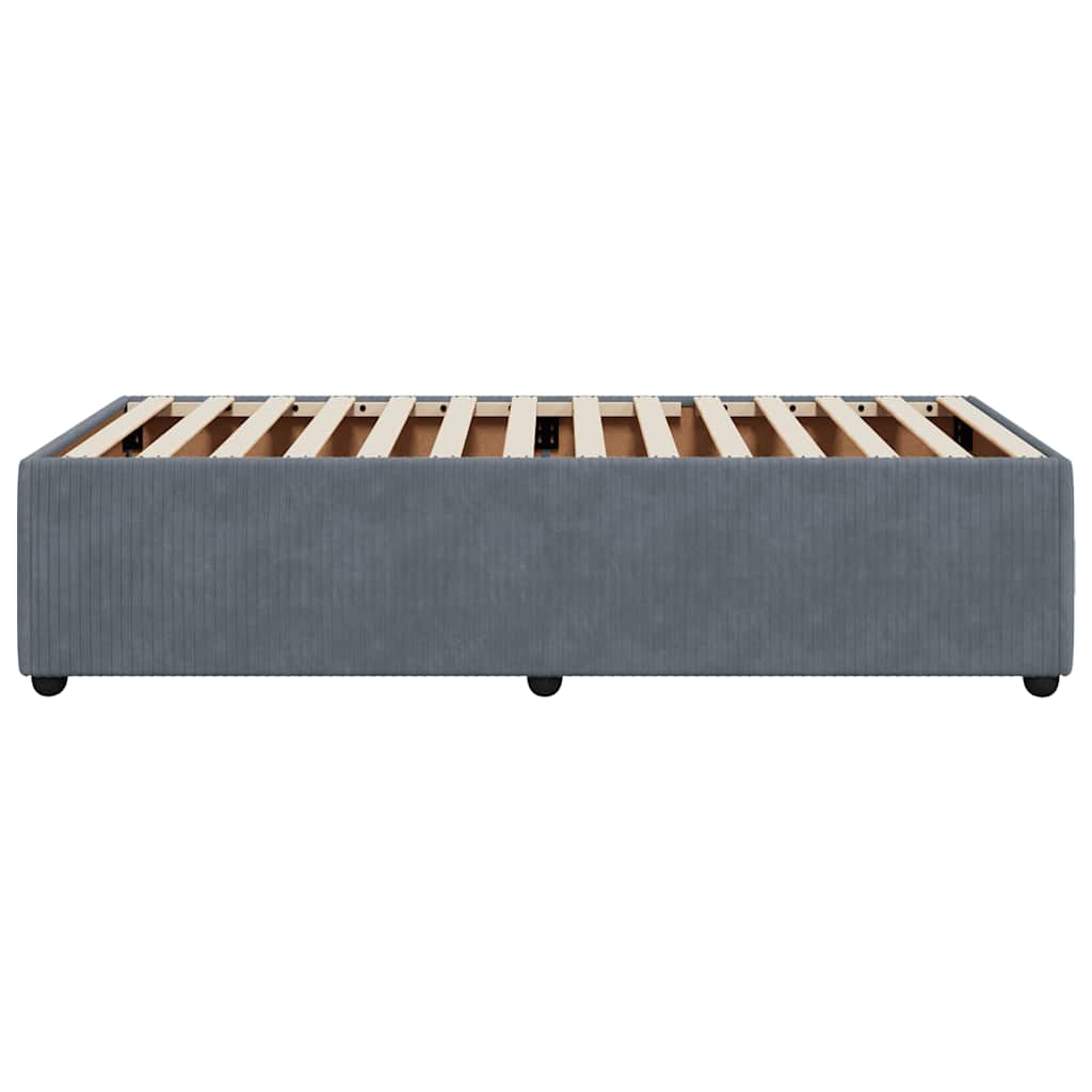 Cadre de lit sans matelas gris foncé 100x200 cm velours - 5