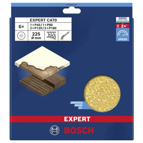 Hoja de lija EXPERT C470 de 225 mm, G 40/80/120/180, 6 unidades - 3