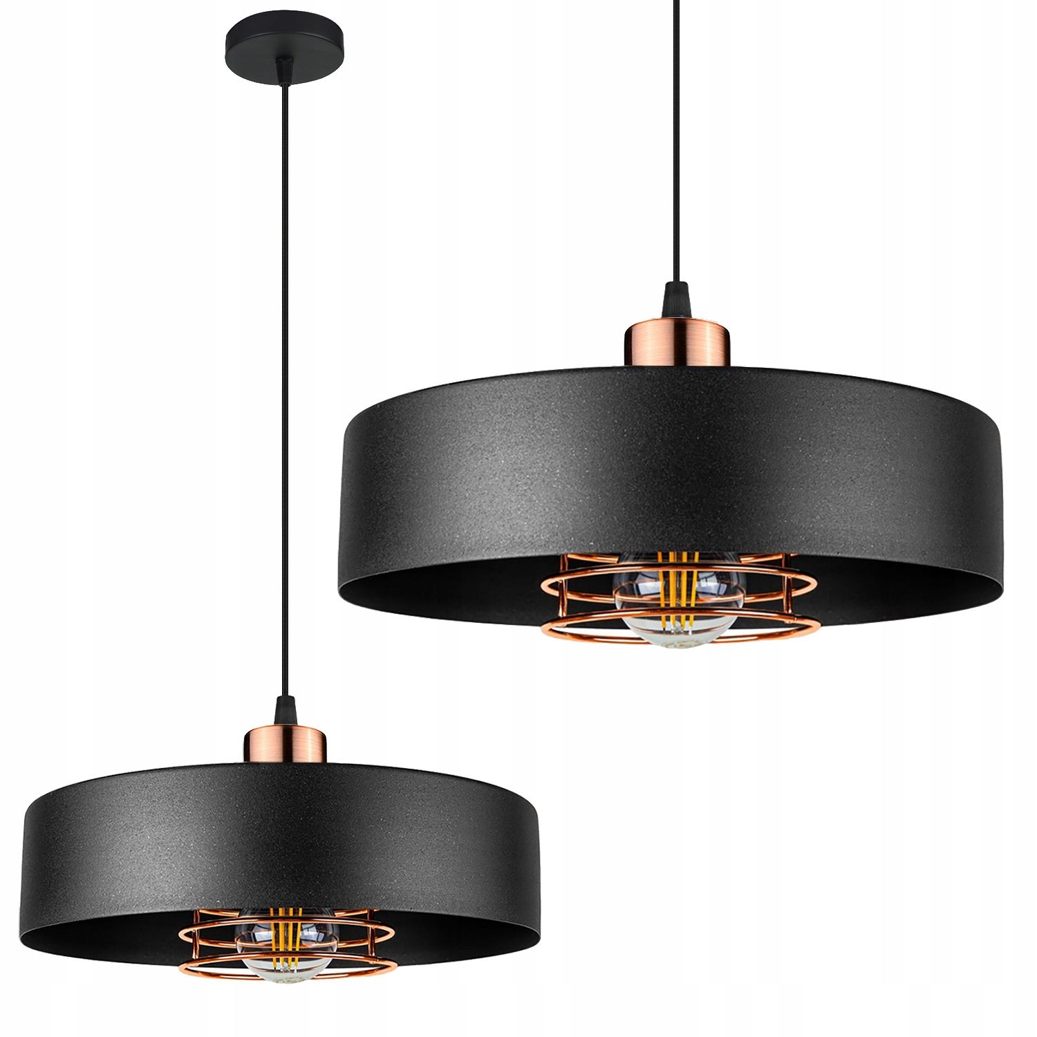 Lampa Sufitowa Wisząca Toolight App1246-1Cp Czarny Różowe Złoto