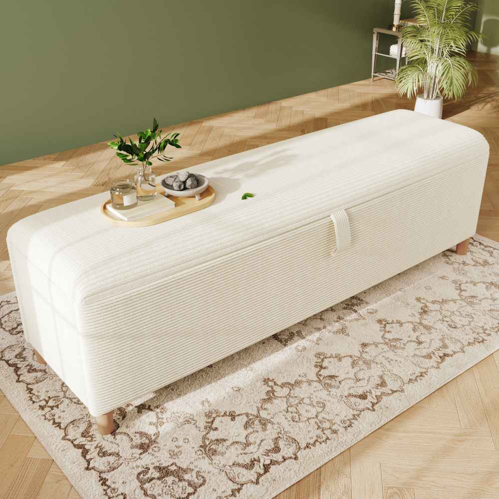 Banc de rangement élégant avec coffre hydraulique, assise confortable et multifonctions pour salon et chambre - 3