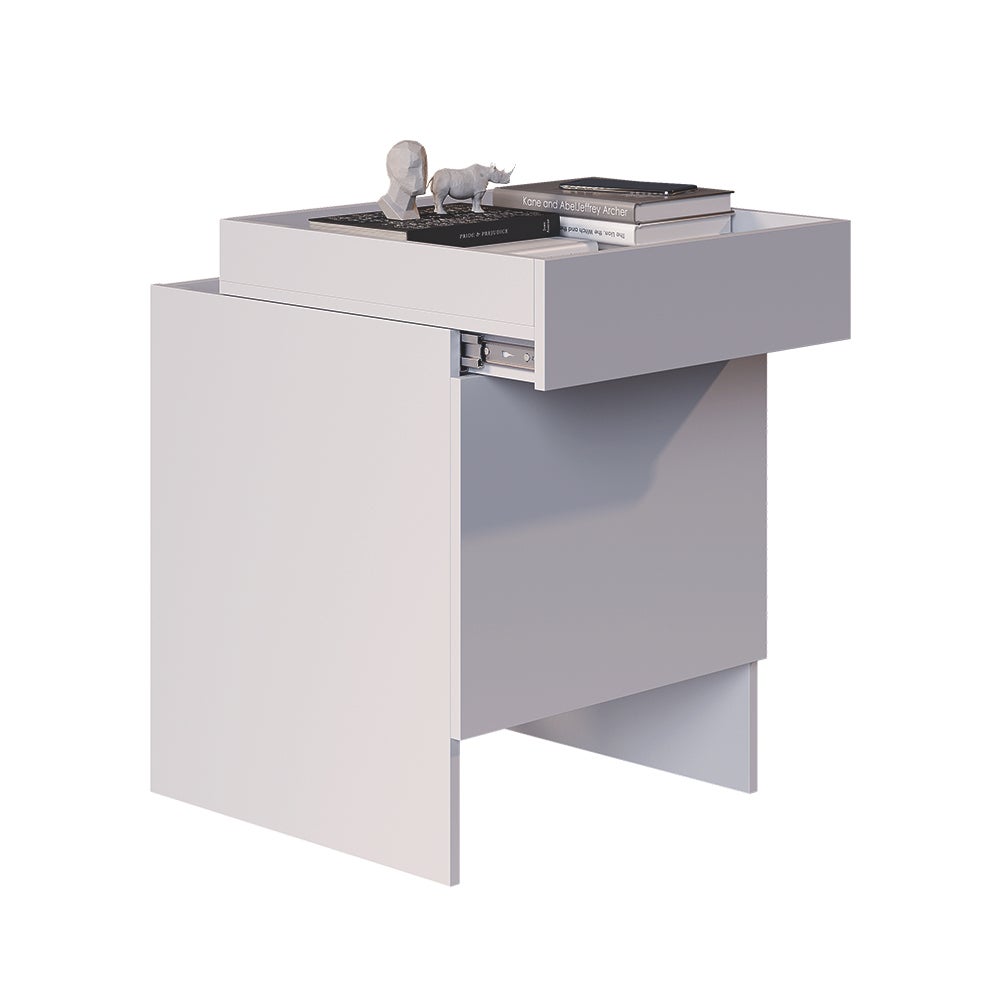 Vicco Armoire pour aspirateur robot Dustin, Blanc, 50x67.5cm avec 1 porte - 6