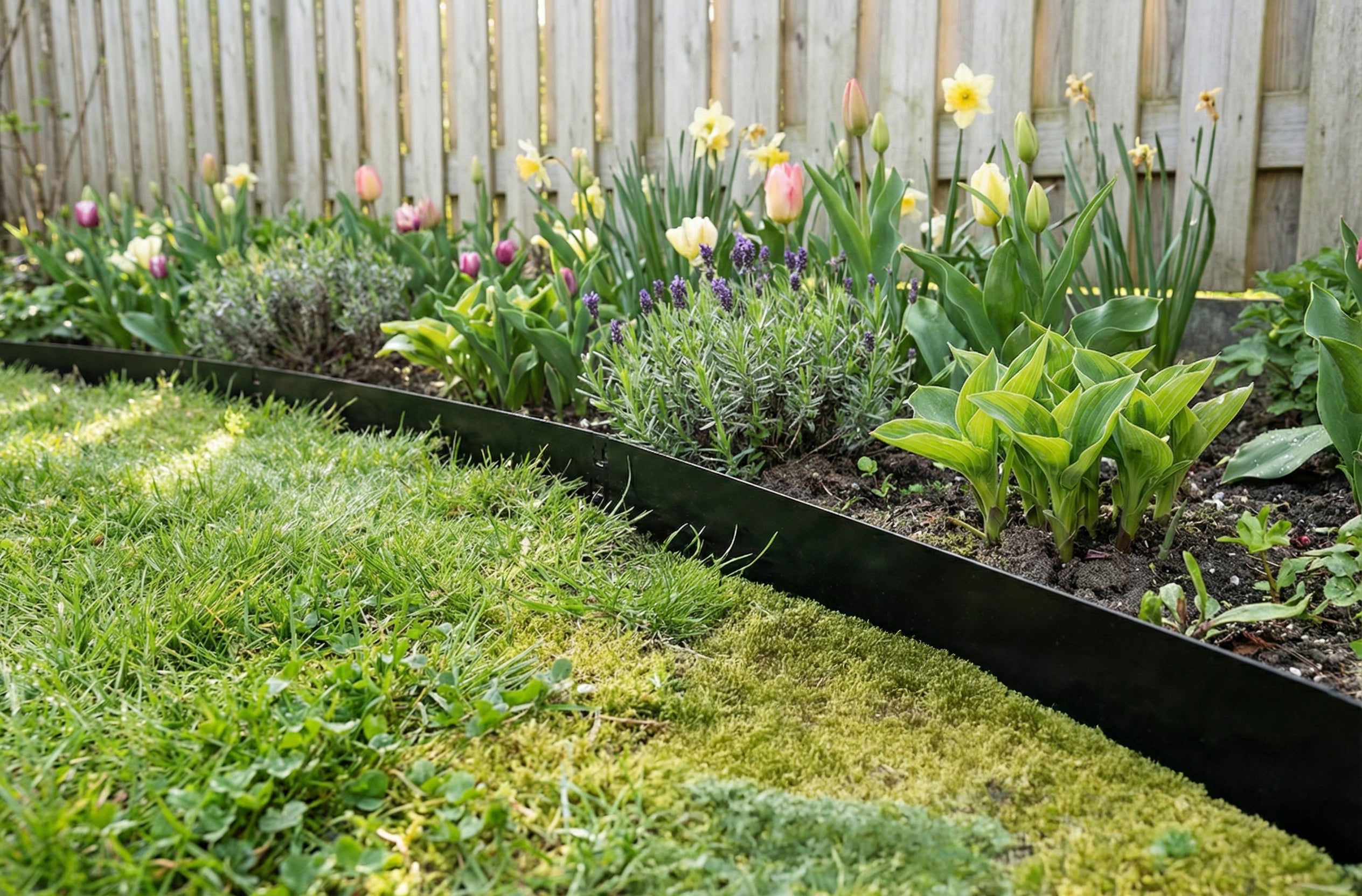 Wovar Bordure de jardin en acier noir 16 x 106 cm Flexible - Par pièce - 4