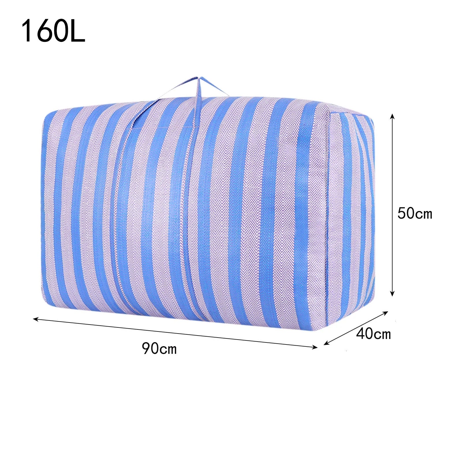 Deux sacs de déménagement, sacs d'expédition et de transport, sacs tissés rayés bleu et blanc (230 litres) - 3