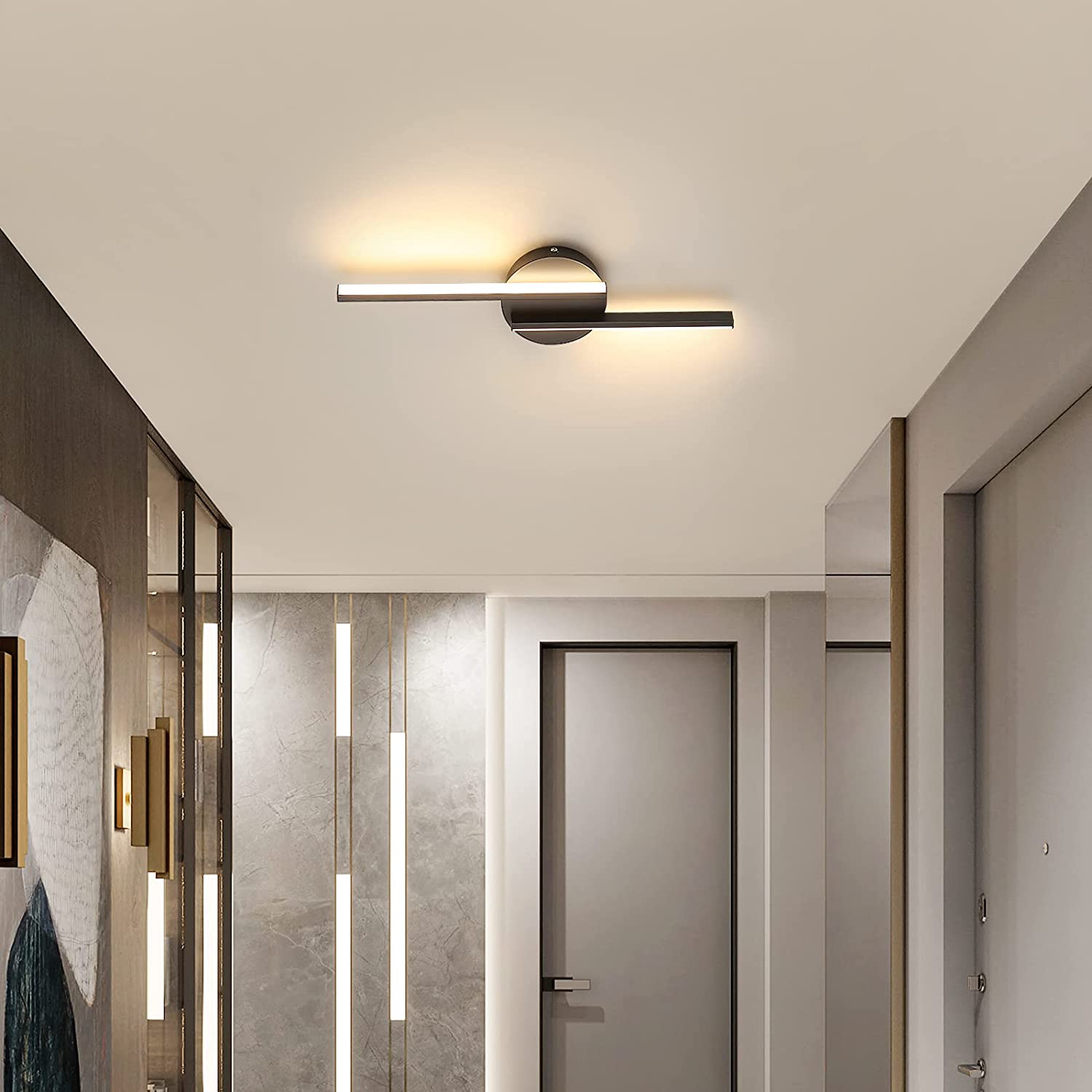 GOECO Lámpara de pared LED, Moderna Aplique Pared Interior 16W 1800LM 3000K Luz Cálida, Apliques de Pared Para Salon Dormitorio Sala Pasillo Escalera - 3