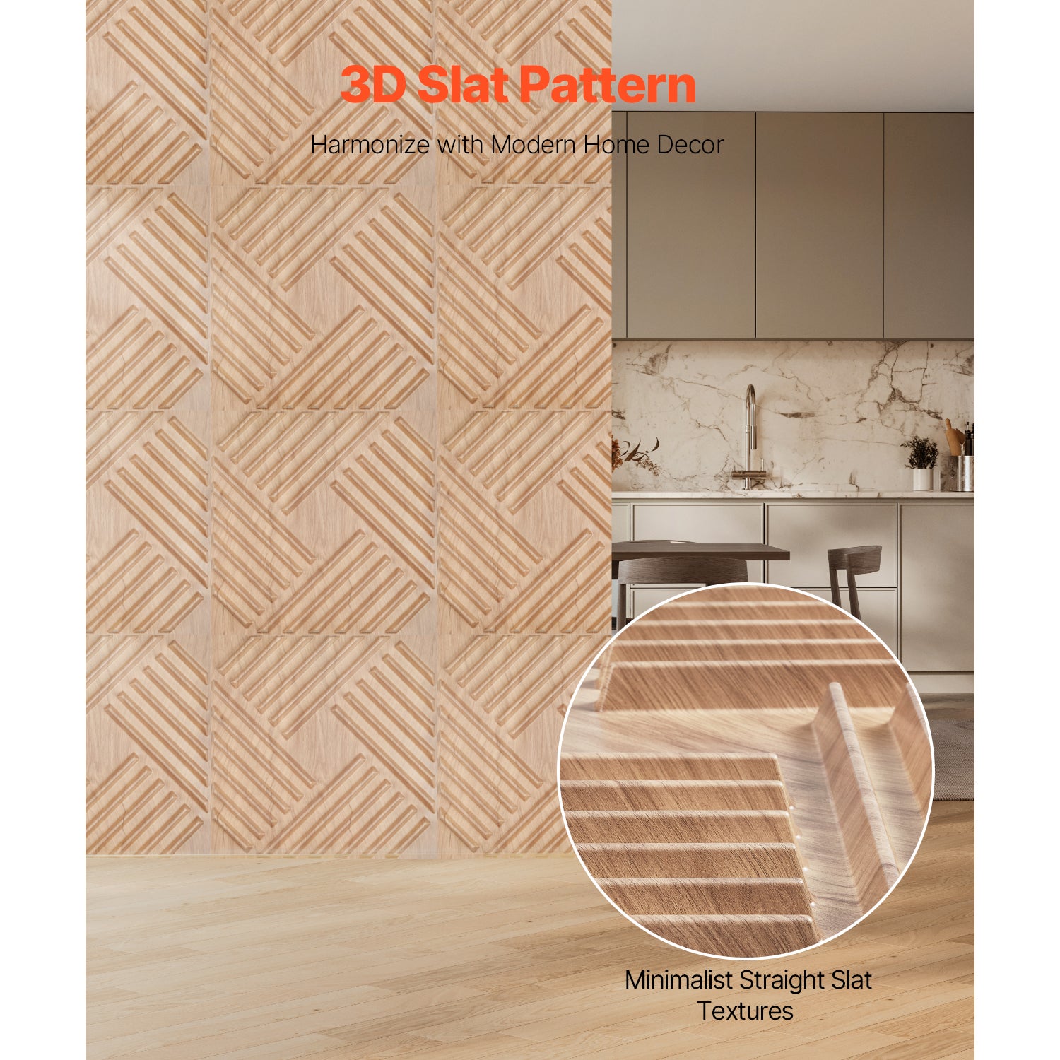 Panneaux muraux SucceBuy 3D,lot de 12,carreaux de sel minimalistes en PVC de 19,7 x 19,7 po,couverture de 32 pi2,panneau mural décoratif - 4