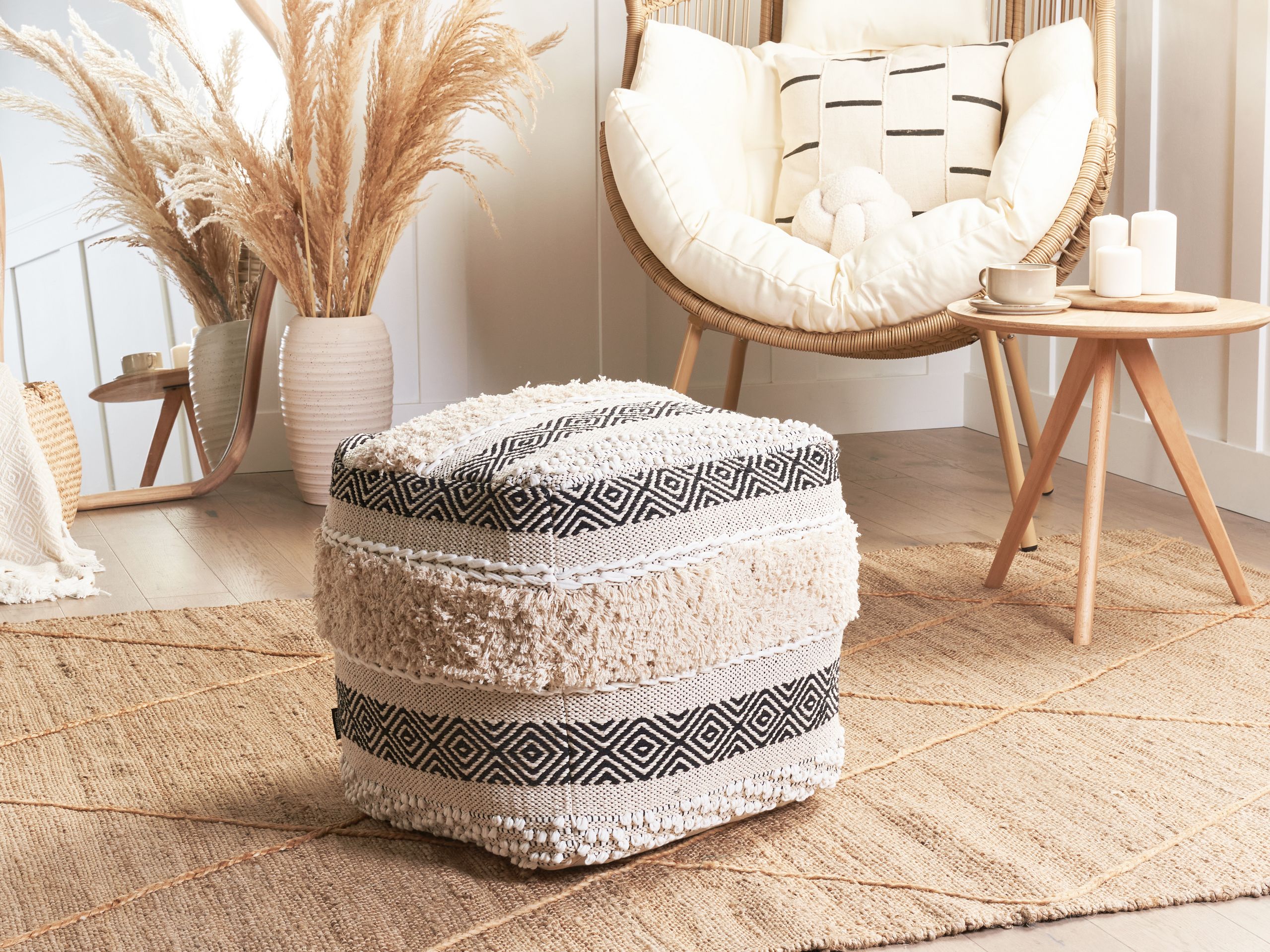 Outdoor boho pouf discount