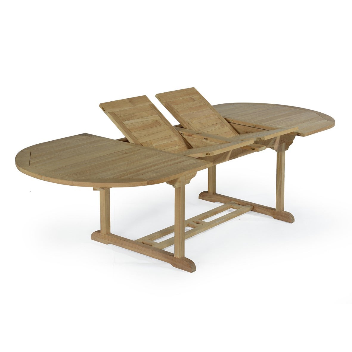 Table de jardin extensible ovale en Teck Marron 14 places - 2