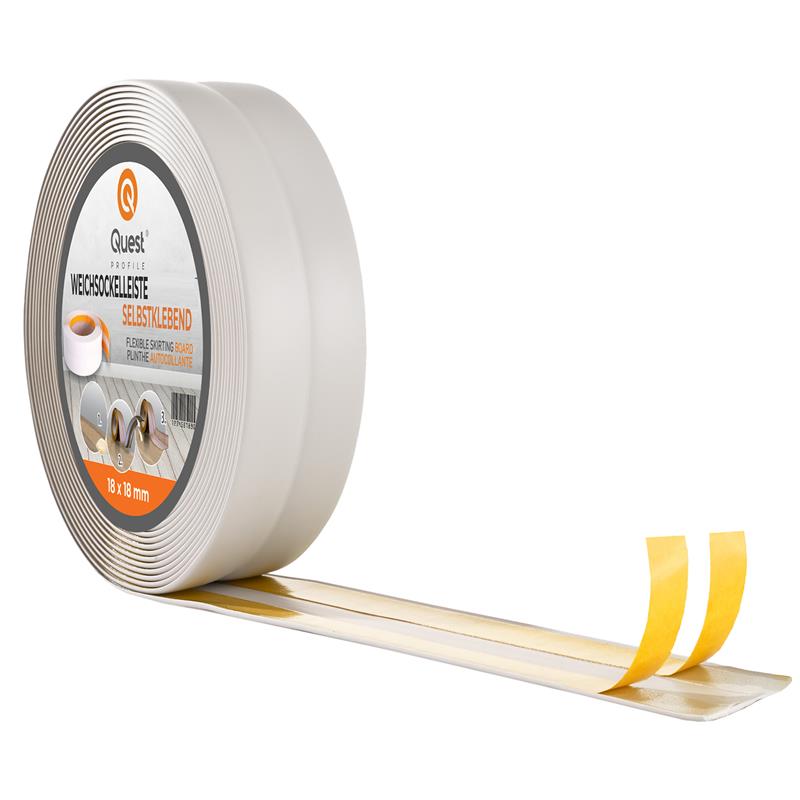 Quest banda de montaje y acabado pvc 30x30mm, 20m, autoadhesiva, gris clair