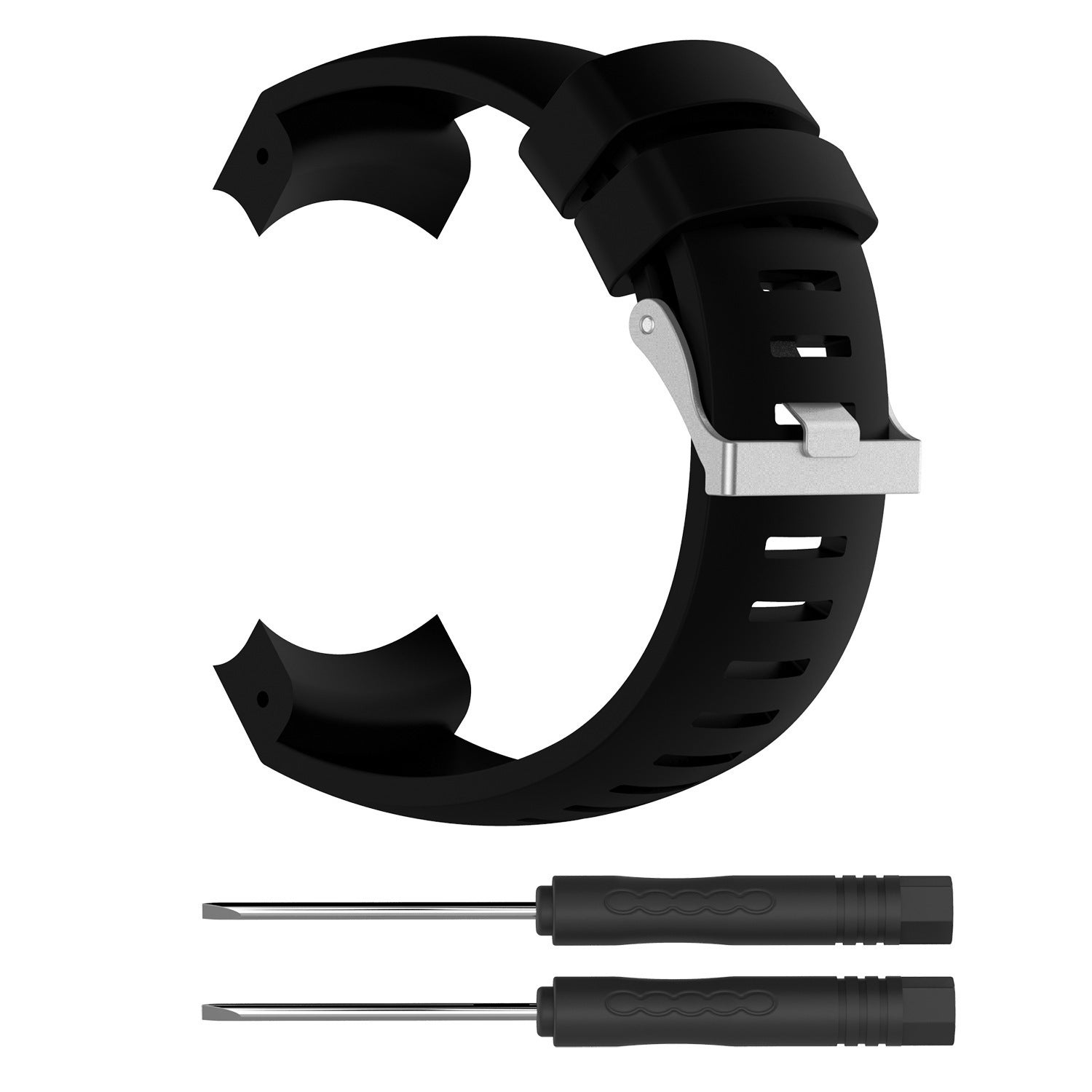 Bracelet Silicone Pour Suunto Core All Black - Sangle De Rechange Sportive Multiple Couleurs