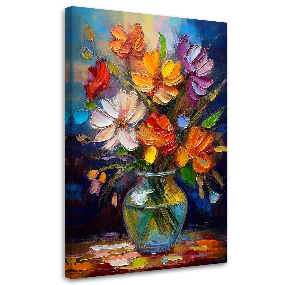 Obraz na płótnie, Bukiet Kwiatów w wazonie Kolorowy 40x60