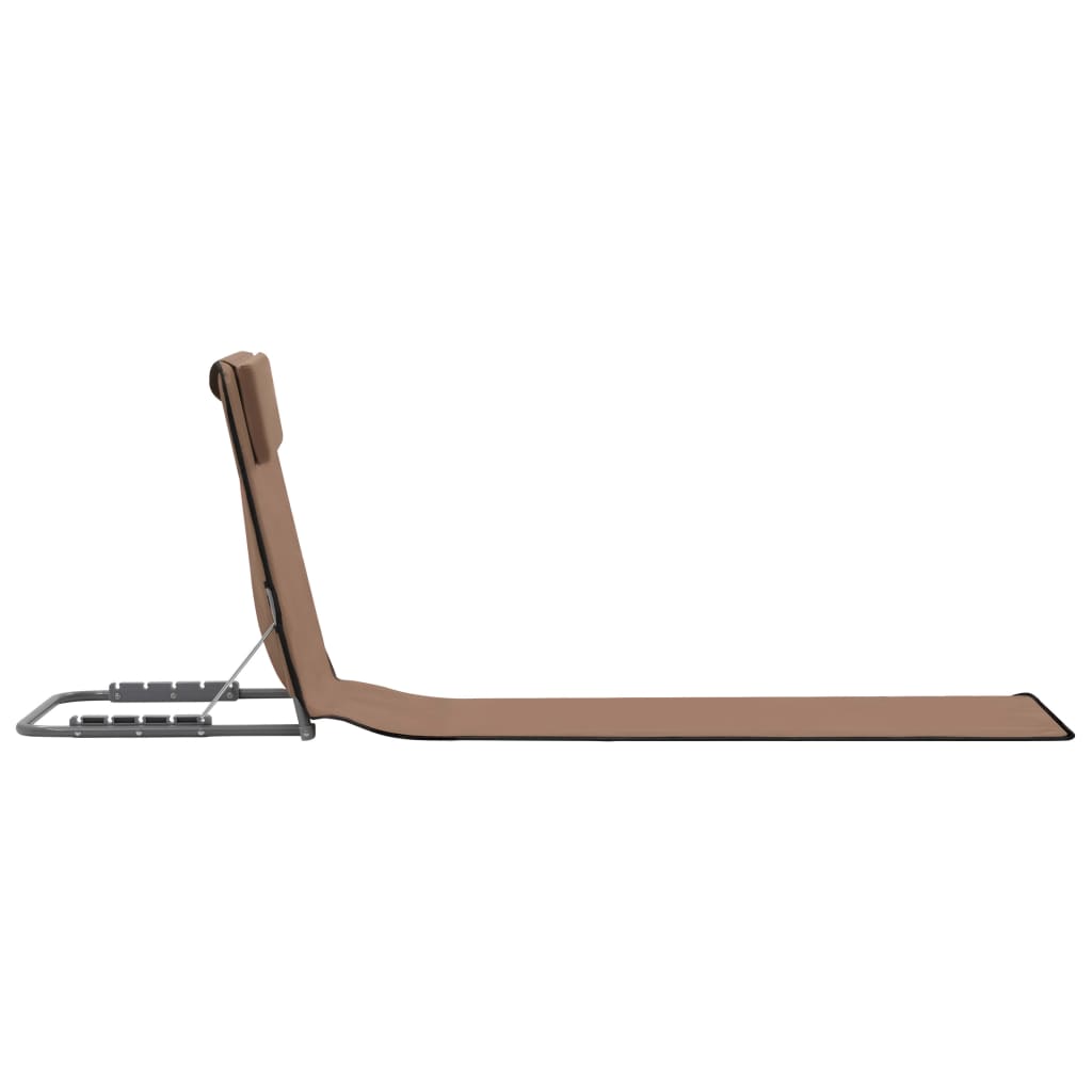 Tapis de plage pliants 2 unités en acier et tissu marron – ComfortXL - 3